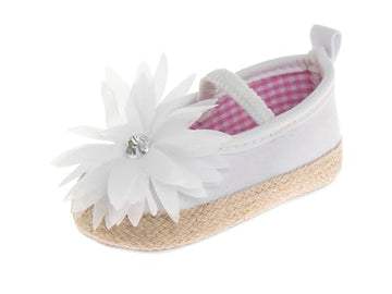 Josmo Baby Girls Soft Sole Flower Bow Crib Shoes Infant Spring Summer Prewalker Mary Jane Flats for Dress & Casual Wear (Size 2-4 Infant)