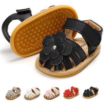 Babelvit Infant Baby Girl Boy Sandals Comfort Premium Summer Outdoor Casual Beach Shoes with Flower Bowknot Anti Slip Rubber Sole Newborn Toddler Prewalker First Walking Shoes