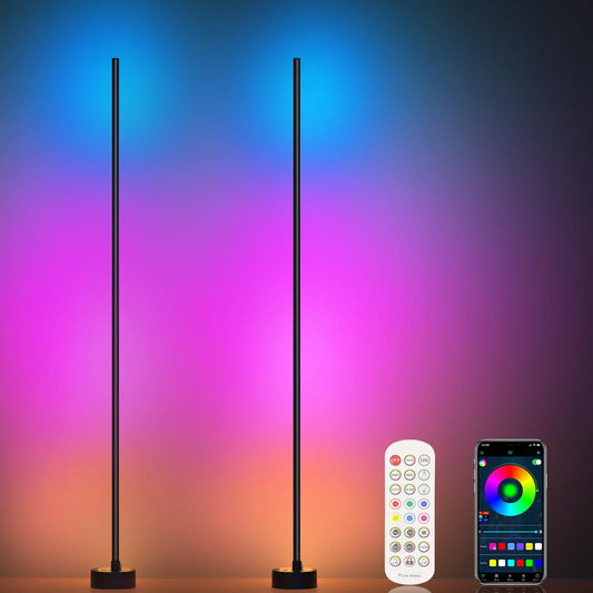 Corner Floor Lamp - Smart RGB LED Corner Lamp with App and Remote Control, 16 Million Colors & 68+ Scene, Music Sync, Timer Setting - Ideal for Living Rooms, Bedrooms, and Gaming Rooms