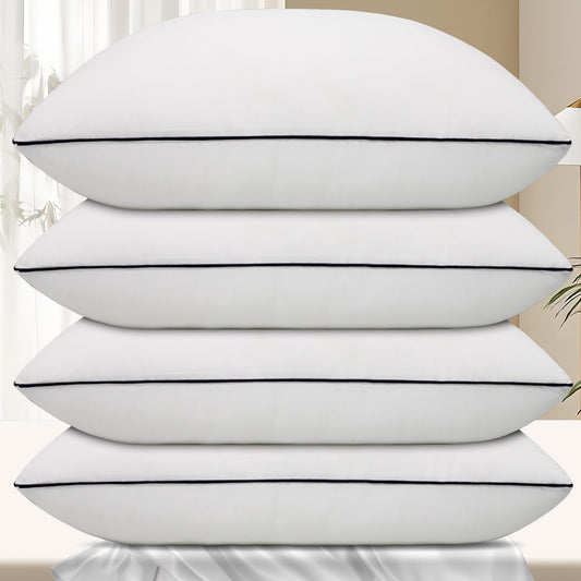 Hotel Collection Bed Pillows for Sleeping 2 Pack Standard Size Cooling Pillows Set of 2 for Back, Stomach or Side Sleepers, Super Soft Down Alternative Microfiber Filled Pillows