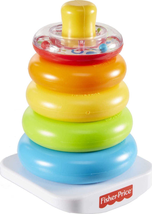 Fisher-Price Infant Toy Set, Baby’s First Blocks (10 Shapes) and Rock-a-Stack Ring Stacking Activity for Ages 6+ Months