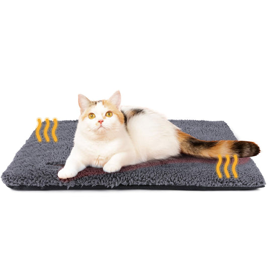 Self Warming Cat Bed Self Heating Cat Dog Mat 24 x 18 inch Extra Warm Thermal Pet Pad for Indoor Outdoor Pets with Removable Cover Non-Slip Bottom Washable