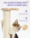 Made4Pets Cat Scratching Post Cat Scratcher Kitten Toys for Indoor Cats Wooden Ball Track Two-Layer Modern Sisal 17.7&quot; Tall Scratch Post Interactive Toy with Dangling Ball