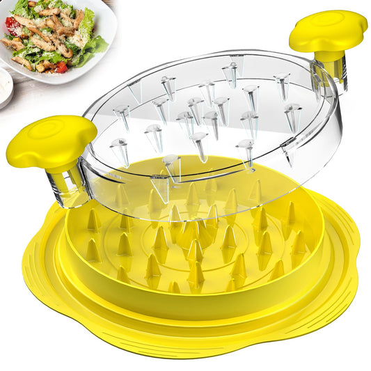 Chicken Shredder Large Chicken Breast Shredder Tool Twist with Brush&Fork, Visible Meat Shredder Machine, Anti-Slip Strip, Ergonomic Handle, BPA Free, Suitable for Pork Beef Chicken(Orange)
