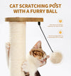 Made4Pets Cat Scratching Post Cat Scratcher Kitten Toys for Indoor Cats Wooden Ball Track Two-Layer Modern Sisal 17.7&quot; Tall Scratch Post Interactive Toy with Dangling Ball