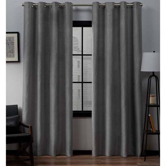 Exclusive Home Loha Linen Grommet Top Curtain Panel Pair, 54"x108", Blush