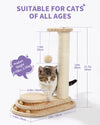 Made4Pets Cat Scratching Post Cat Scratcher Kitten Toys for Indoor Cats Wooden Ball Track Two-Layer Modern Sisal 17.7&quot; Tall Scratch Post Interactive Toy with Dangling Ball