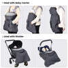 Orzbow Baby Winter Carrier Cover with Detachable Hood, Waterproof &amp; Windproof, with Big Pockets, Universal for Baby Carriers and Baby Waist Stool|with Storage Bag, Dark Grey Dinosaur