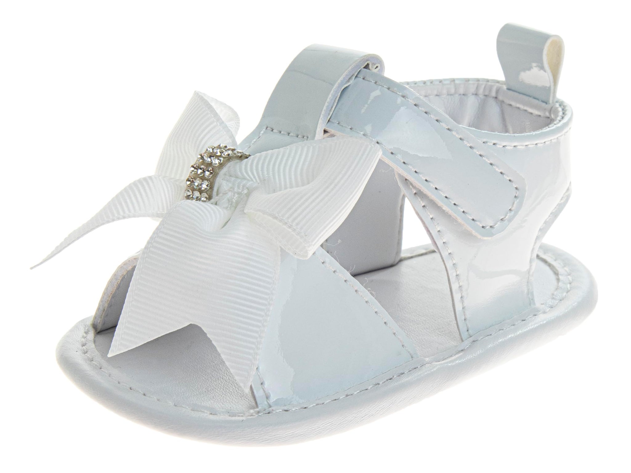 Josmo Baby Girl Sandals Summer Crib Sandals Bowknot Soft Sole Infant Girls Princess Dress Flats First Walker Shoes Size 2-4 Infant