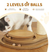 Made4Pets Cat Scratching Post Cat Scratcher Kitten Toys for Indoor Cats Wooden Ball Track Two-Layer Modern Sisal 17.7&quot; Tall Scratch Post Interactive Toy with Dangling Ball