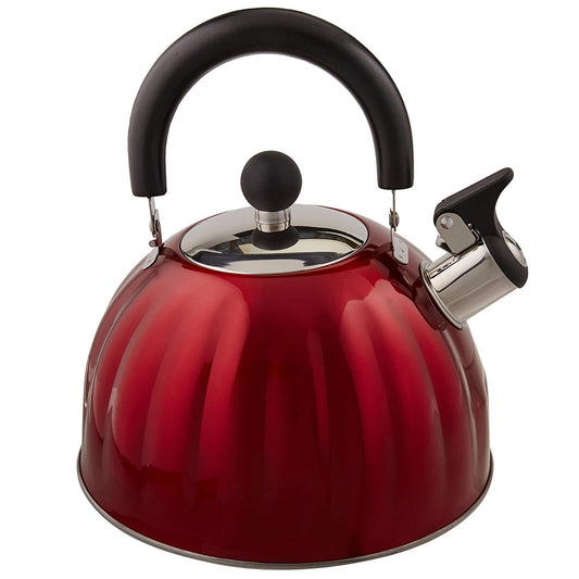 Mr. Coffee Flintshire Stainless Steel Whistling Tea Kettle, 1.75-Quart, Brushed Satin