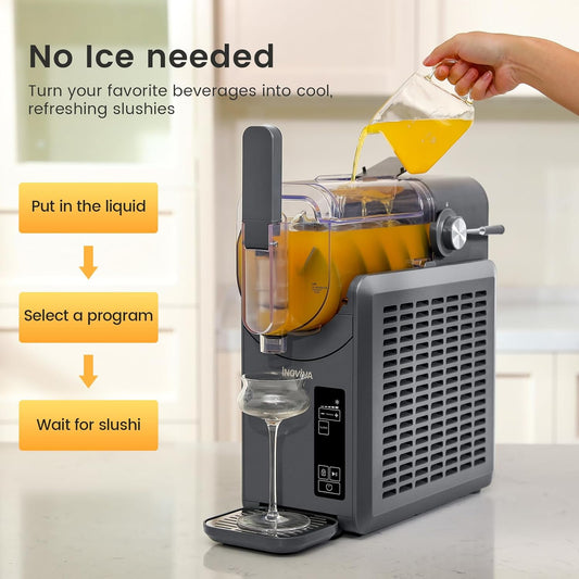 Slushie Machine Bundle with Masticating Juicer Machines Compact, Slow Juicer with 70 RPM Low Speed, Juice Maker for Vegetable & Fruit, Portable Juice Extractor High Juice Yield & Easy to Clean