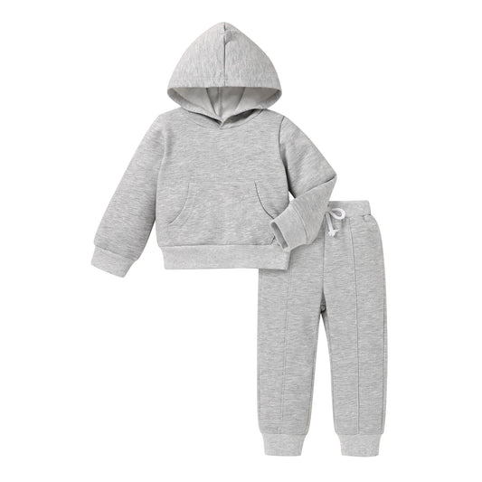 Baby Clothes for Girls Boy Solid Color Hoodie and Sweatpants Fall Winter Outfit Toddler Sweatsuit