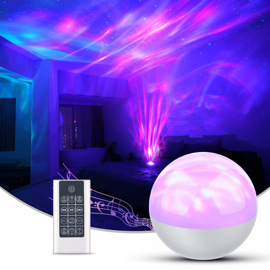 Galaxy Projector for Bedroom,Star Projector Night Light for Kids with White Noise and Bluetooth Music Speaker, Aurora Projector Remote Control & Timing Sky Starry Projector,Party,Home(Black)