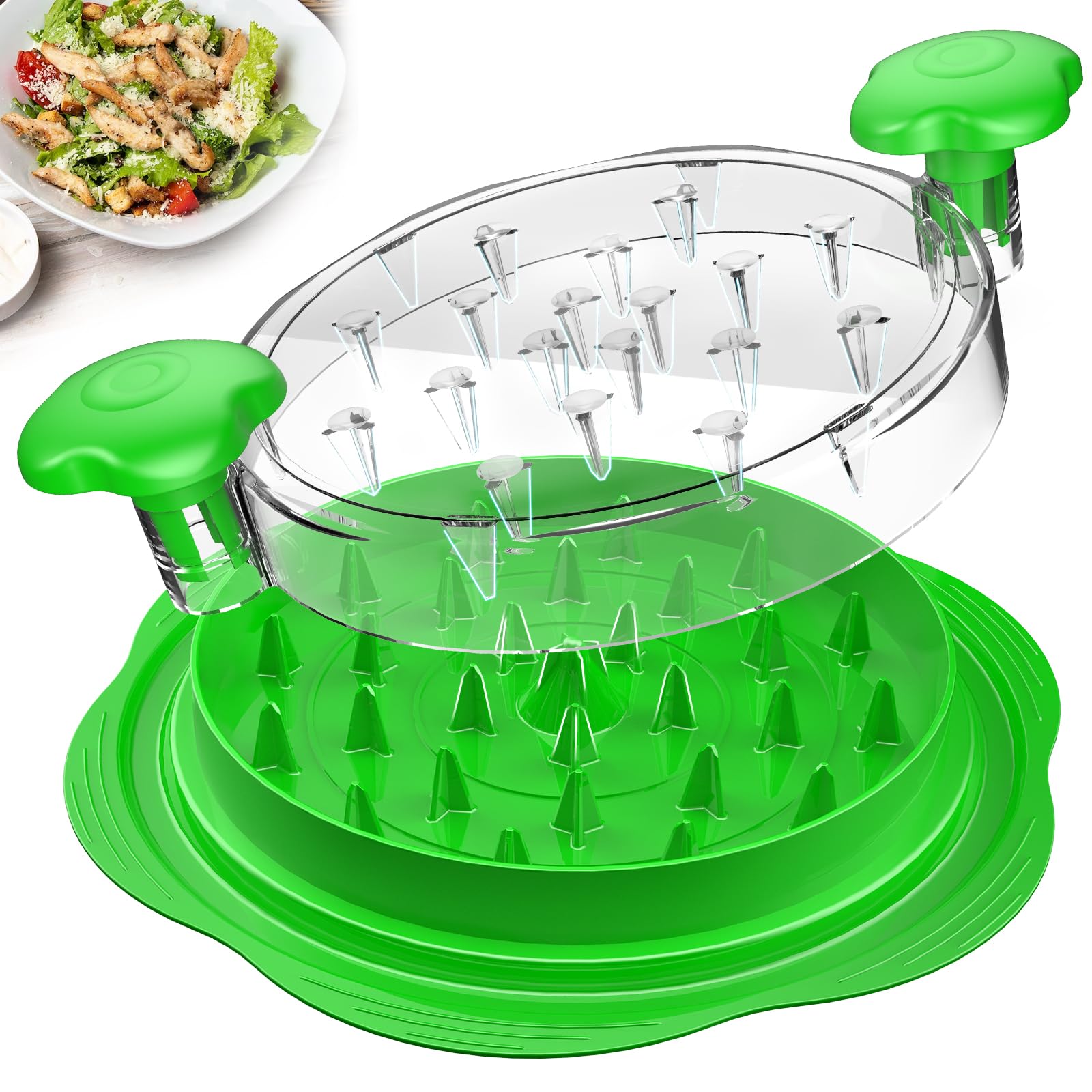 Chicken Shredder Large Chicken Breast Shredder Tool Twist with Brush&Fork, Visible Meat Shredder Machine, Anti-Slip Strip, Ergonomic Handle, BPA Free, Suitable for Pork Beef Chicken(Orange)
