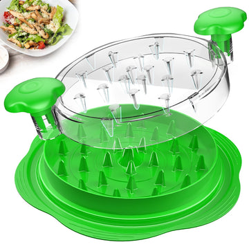 Chicken Shredder Large Chicken Breast Shredder Tool Twist with Brush&Fork, Visible Meat Shredder Machine, Anti-Slip Strip, Ergonomic Handle, BPA Free, Suitable for Pork Beef Chicken(Orange)