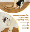 Made4Pets Cat Scratching Post Cat Scratcher Kitten Toys for Indoor Cats Wooden Ball Track Two-Layer Modern Sisal 17.7&quot; Tall Scratch Post Interactive Toy with Dangling Ball