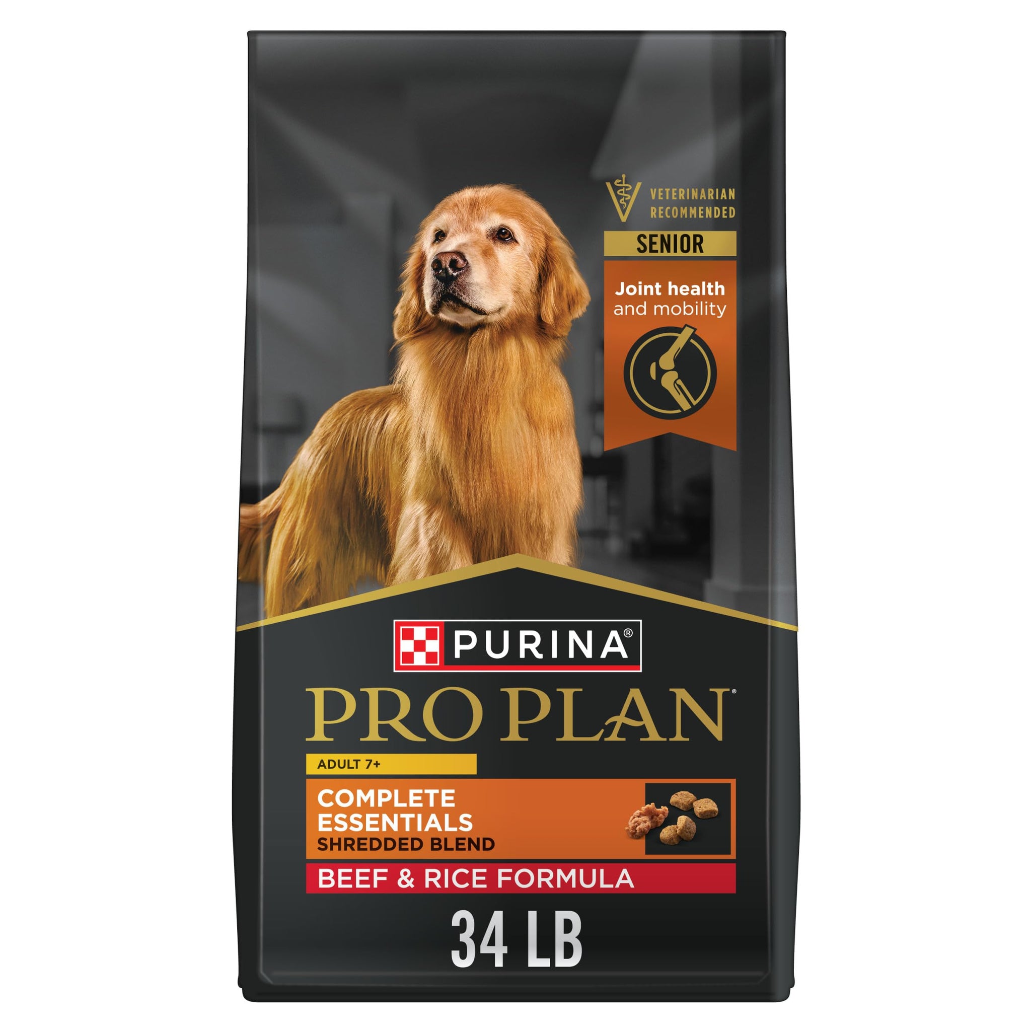 Purina Pro Plan Complete Essentials Shredded Blend Salmon and Rice Dog Food Dry Formula with Probiotics for Dogs - 33 lb. Bag