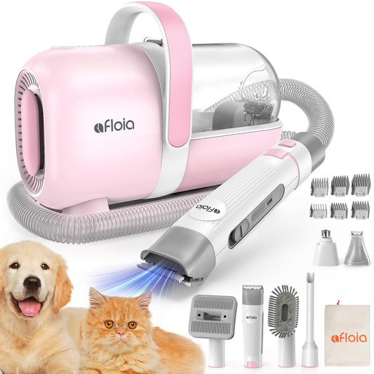 Afloia Dog Grooming Kit, Pet Grooming Vacuum & Dog Clippers Nail Trimmer Grinder & Dog Brush for Shedding with 6 Pet Grooming Tools, Low Noise Dog Hair Remover Pet Grooming Supplies for Dog Cat