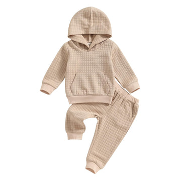 Ledy Champswiin Baby Boy Girl Sweatsuits Sportswear Toddler Kids Solid Color Outfit Hoodie Sweatshirt Tops & Pants Clothes