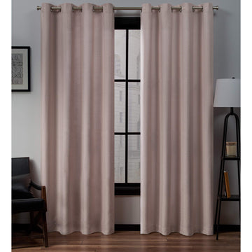 Exclusive Home Loha Linen Grommet Top Curtain Panel Pair, 54"x108", Blush