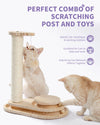 Made4Pets Cat Scratching Post Cat Scratcher Kitten Toys for Indoor Cats Wooden Ball Track Two-Layer Modern Sisal 17.7&quot; Tall Scratch Post Interactive Toy with Dangling Ball