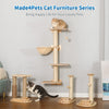 Made4Pets Cat Scratching Post Cat Scratcher Kitten Toys for Indoor Cats Wooden Ball Track Two-Layer Modern Sisal 17.7&quot; Tall Scratch Post Interactive Toy with Dangling Ball