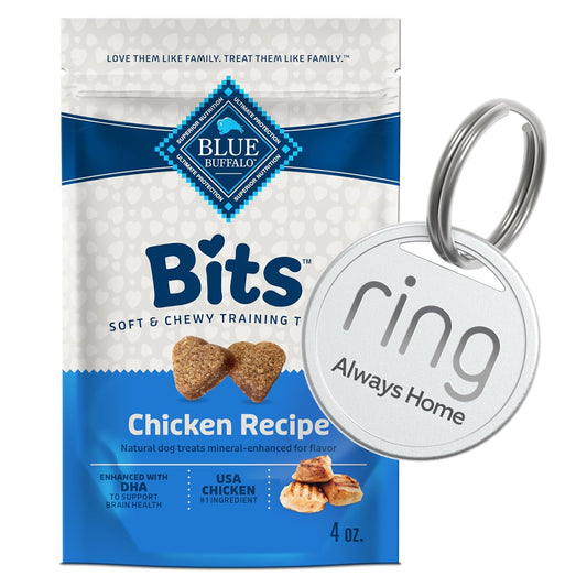 Blue Buffalo Bits Soft & Chewy Dog Treats, Chicken Recipe, 11-oz. Bag + Ring Pet Tag