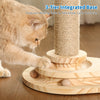 Made4Pets Cat Scratching Post Cat Scratcher Kitten Toys for Indoor Cats Wooden Ball Track Two-Layer Modern Sisal 17.7&quot; Tall Scratch Post Interactive Toy with Dangling Ball