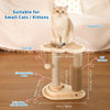 Made4Pets Cat Scratching Post Cat Scratcher Kitten Toys for Indoor Cats Wooden Ball Track Two-Layer Modern Sisal 17.7&quot; Tall Scratch Post Interactive Toy with Dangling Ball