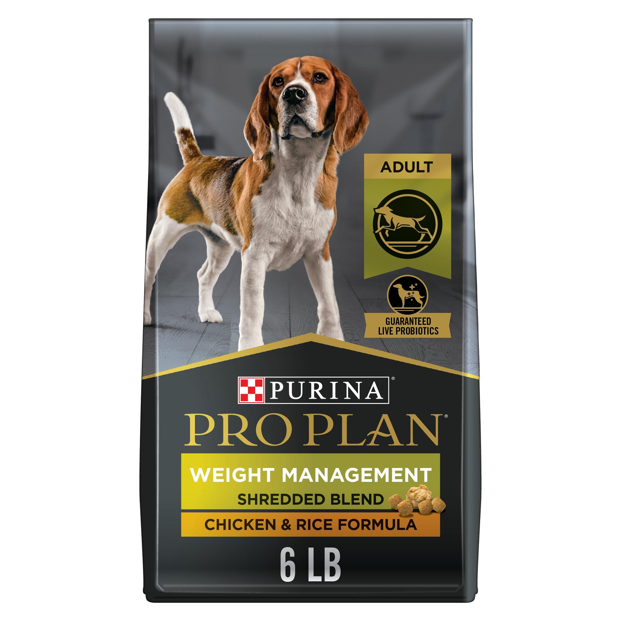 Purina Pro Plan Weight Management Dry Dog Food, Shredded Blend Chicken and Rice Formula - 34 lb. Bag