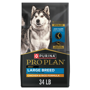 Purina Pro Plan Joint Health for Dogs, Large Breed Dog Food Dry, Shredded Blend Chicken & Rice Formula - 34 lb. Bag