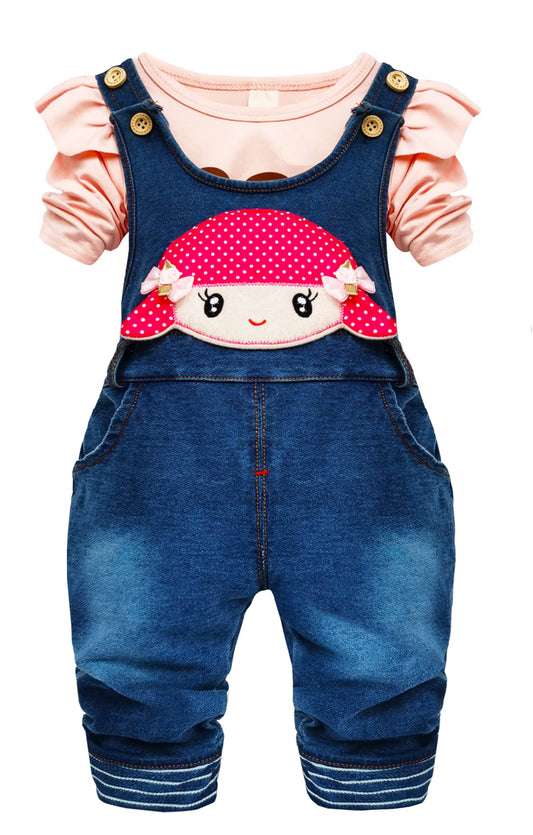 Baby Pant Set,Toddler Overall Set,Little Girl Overall Shirt Cute Cartoon