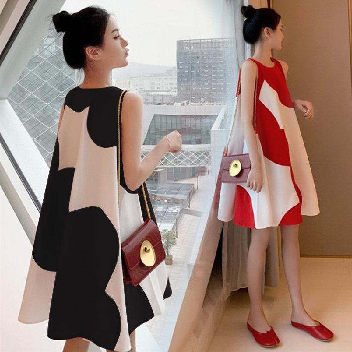 Plus Size Women's Clothing Dress Sleeveless Mid-length Dress Women